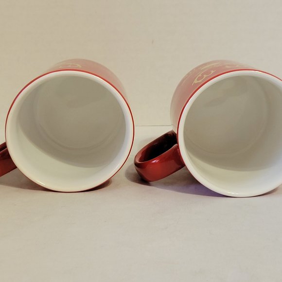 Vintage McDonalds Seasons Greetings Red & Gold Reindeer Christmas Mug-Lot of 2 - Picture 5 of 9